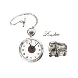 Ceas de perete decorativ London, autocolant, 50cm, negru, mecanism quartz, stil modern