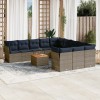 Gossi set mobilier de gradina cu perne, 12 piese, gri, poliratan