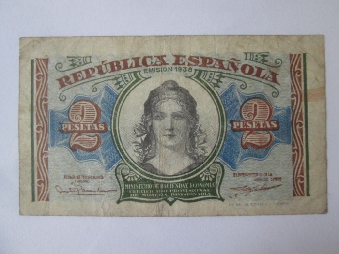 Spania 2 Pesetas 1938