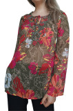 Bluza tip tunica, semitransparenta cu imprimeu oriental, multicolor, M