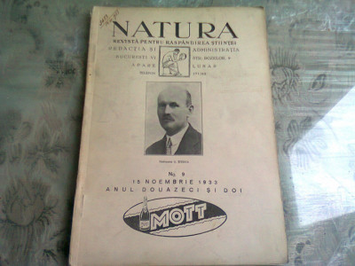 REVISTA NATURA NR.9/1933 foto