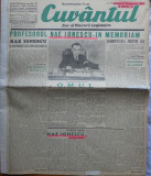 Cuvantul, ziar al miscarii legionare, 7 Decembrie 1940, Nae Ionescu, in-memoriam
