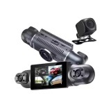 Camera auto ZYTEQ&reg;️ 4 lentile, Full HD 1080P, WiFi, ecran IPS 3&quot;, Night Vision, WDR, G-sensor, detectare miscare, filmare zi/noapte, neagra, 32GB
