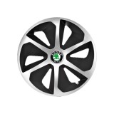 Set 4 capace roti Roco Gri-Negru R15 Compatibil Cu Skoda, Autohelix MSA