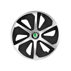 Set 4 capace roti Roco Gri-Negru R15 Compatibil Cu Skoda foto
