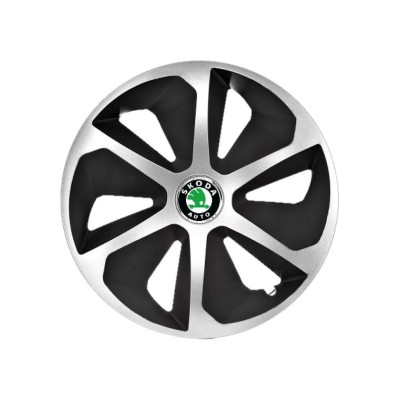 Set 4 capace roti Roco Gri-Negru R16 Compatibil Cu Skoda foto