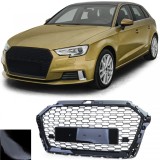 Grilaj sport fagure negru lucios, potrivit pentru Audi A3 8V 16-20 fara ACC Performance AutoTuning