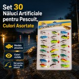 Set 30 Năluci Artificiale pentru Pescuit, Culori Asortate