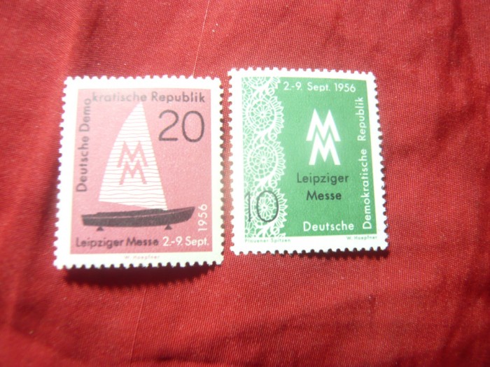 Serie DDR 1956 - Targ Leipzig , 2 valori