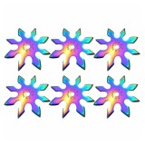 Cumpara ieftin Set sase stele de aruncat DEPOX&reg;, 8 colturi, metalic, multicolor, 10 cm