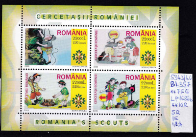 2005 Cercetasii Romaniei Bl.357 LP1686b MNH Pret 3+1Lei foto