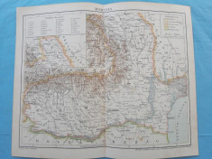 Harta a Romaniei, tiparitura originala din anul 1897 foto
