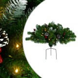 vidaXL Brad de Crăciun artificial de alee pre-iluminat verde 40 cm PVC