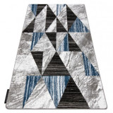 Covor ALTER Nano triunghiuri albastru, 160x220 cm, Dreptunghi, Polipropilena