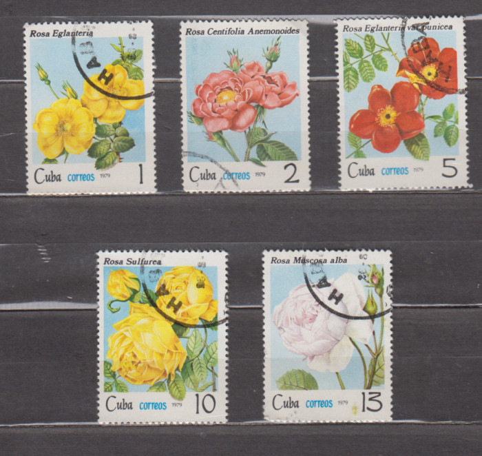 A12 S3 7 - Timbre foarte vechi - Cuba - flori