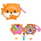 Mini gentuta in forma de animalut cu accesorii, Polly Pocket, Fox, HRD39