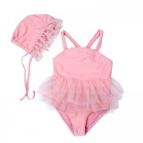 Costum de baie Roz cu caciulita Drool (Varsta: 2-3 ani)