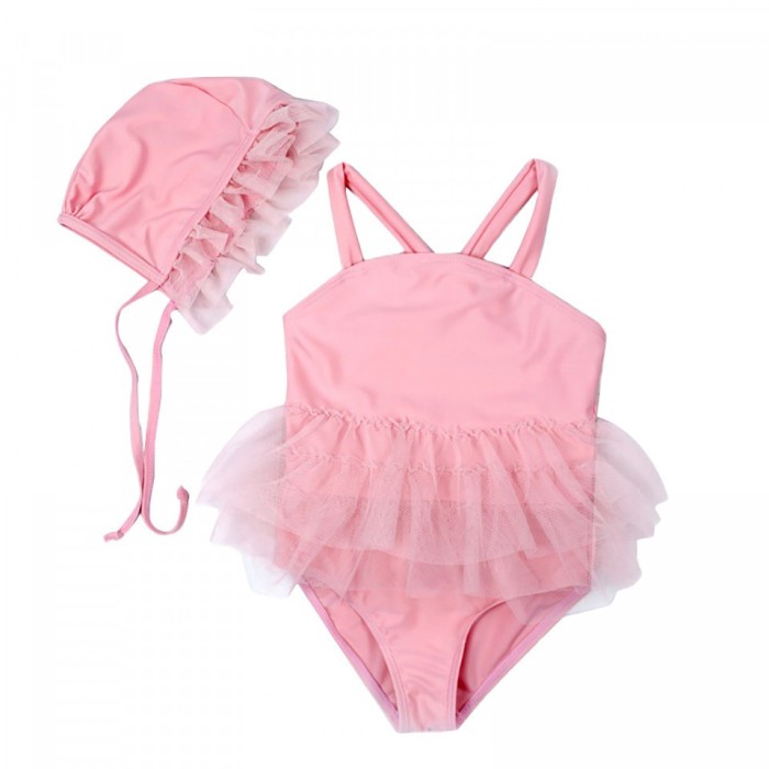 Costum de baie Roz cu caciulita Drool (Varsta: 2-3 ani)