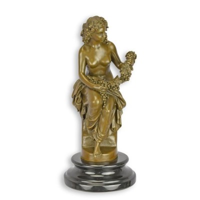Bacanta-statueta din bronz cu un soclu din marmura BF-21 foto