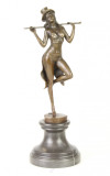 Dansatoare cu palarie - statueta din bronz pe soclu din marmura BJ-35, Nuduri