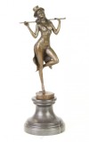 Dansatoare cu palarie - statueta din bronz pe soclu din marmura BJ-35
