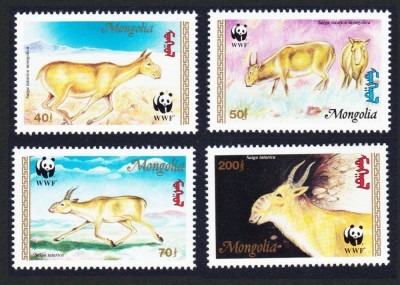 MONGOLIA 1995 WWF ANTILOPE SAIGA foto