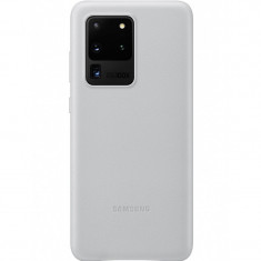 Husa Piele Samsung Galaxy S20 Ultra G988 / Samsung Galaxy S20 Ultra 5G G988, Leather Cover, Gri Deschis EF-VG988LSEGEU