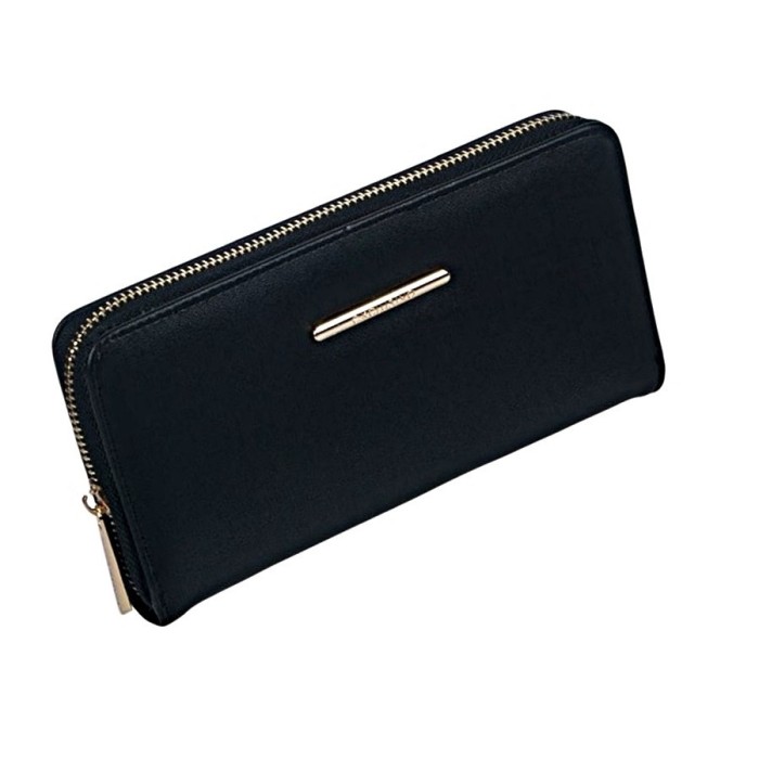 Portofel dama din piele ecologica Aliamar Store-815, 20 x 11 cm, Negru