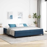Cumpara ieftin Pat cu arcuri cu saltea albastru 200 x 200 cm țesătură