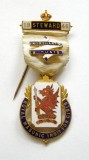 u738 MAREA BRITANIE MEDALIE MASONICA FEMEI 1946 STEWARD BRONZ EMAILAT in STARE FOARTE FRUMOASA