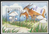 Gambia 1994-Flora,Ciuperci,Fauna,Antilope,colita dant.,MNH,Mi.Bl.239, Nestampilat