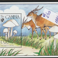 Gambia 1994-Flora,Ciuperci,Fauna,Antilope,colita dant.,MNH,Mi.Bl.239