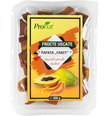 Fructe Uscate Natur Papaya 200 grame Pronat foto