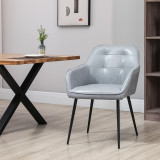 HOMCOM scaun elegant, tapitat, 61x58x84cm, gri