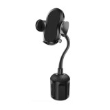 Suport Auto Telefon cu Prindere in Suportul de Pahar 360&deg; - Techsuit (S302) - Black