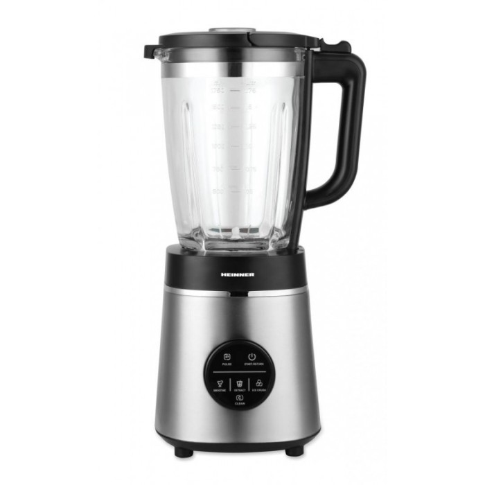 Blender de masa Heinner Bette Noir, 1400 W, capacitate bol sticla 1.75 L, control digital, viteza variabila, autocuratare