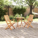 vidaXL Set Bistro Pliabil 3 pcs Maro Lemn Solid de Acacia 3375693