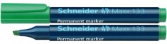 Permanent Marker Schneider Maxx 133, Varf Tesit 1+4mm - Verde foto