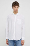 Levi&#039;s camasa din bumbac barbati, culoarea alb, cu guler clasic, regular