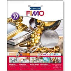 FIMO set 10 foițe de metal Argintiu silver