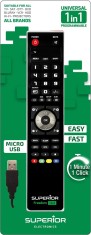 TELECOMANDA UNIVERSALA Superior, 1 in 1, programabila simultan pt. TV, DVD, satelit si AUX, conectare PC prin USB Type-C, cablu inclus, baterii 2 x AA