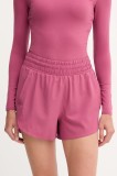 Under Armour pantaloni scurți de antrenament Flex culoarea roz, uni, high waist