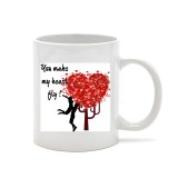 Cana alba personalizata &quot;You make my heart fly&quot;, INOVATIX&reg;. 330 ml, Oem