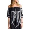 P603-1 Rochie scurta cu imprimeu geometric si umerii goi
