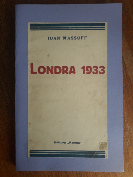 Londra 1933 - Ioan Massof, autograf / R3P3F