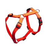 HAM PENTRU CAINI 3X AJUSTABIL NYLON ORANGE REFLECTORIZANT CLICK 15MM 30-50CM