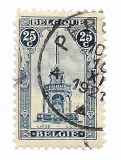 Belgia - Liege, 1919 - obliterat, varietatea albastru inchis