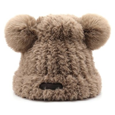 Caciula pufoasa tricotata Teddy foto