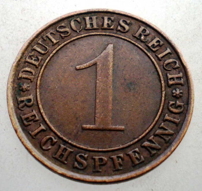 B.214 GERMANIA WEIMAR 1 REICHSPFENNIG 1934 G
