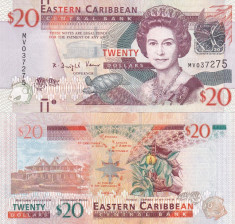 Insulele Caraibe Eastern Caribbean 20 Dollars 2016 Montserrat UNC foto